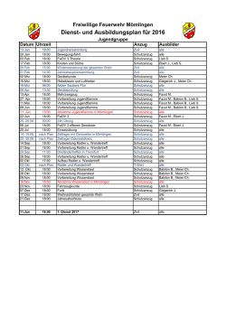 Jugend Dienstplan 2016