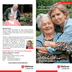 Mit dem Besuchs- und Begleitungsdienst der Malteser » Freude