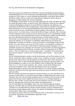 Ein Tag voller Freude f&uuml;r die Konfirmanden in Beggingen Nach dem