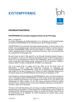 KISTENPFENNIG AG schmiedet strategische Allianz mit der IPH