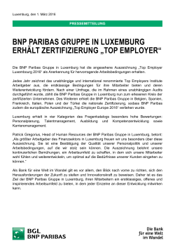 bnp paribas gruppe in luxemburg erhält