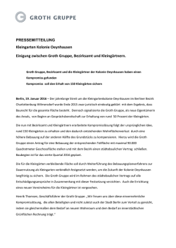 Einigung zwischen Groth Gruppe, Bezirksamt und Kleing&auml;rtnern.