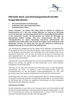 KWS Kieler Wach- und Sicherheitsgesellschaft will DNZ