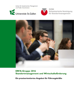 ERFA-Gruppe 2016 Standortmanagement und Wirtschaftsförderung