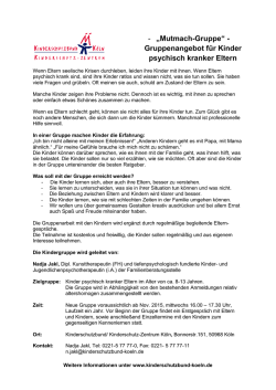 Handzettel Gruppe KpkE - Kinderschutzbund K&ouml;ln