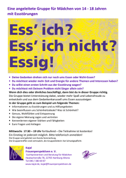 Eine angeleitete Gruppe f&uuml;r M&auml;dch mit Essst&ouml;rungen leitete Gruppe