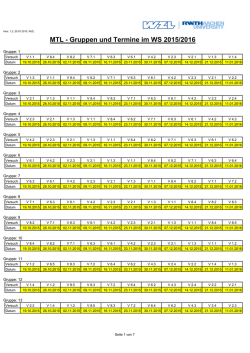 MTL - Gruppen und Termine im WS 2015/2016