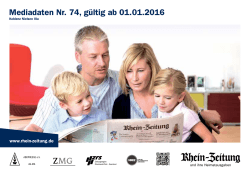 Mediadaten Nr. 74, gültig ab 01.01.2016 - Rhein