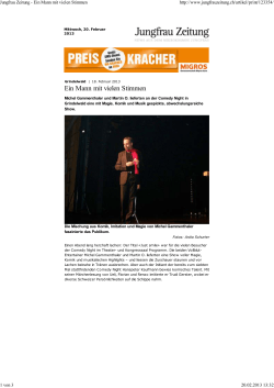 Jungfrau Zeitung 2013  - Just Smile Comedy Night Grindelwald