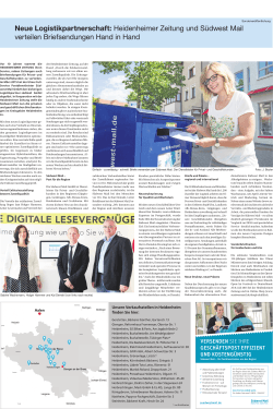 Neue Logistikpartnerschaft: Heidenheimer Zeitung und Südwest