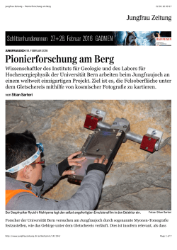 Jungfrau Zeitung - Pionierforschung am Berg