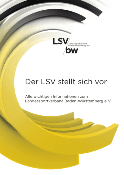 Der LSV stellt sich vor - Landessportverband Baden