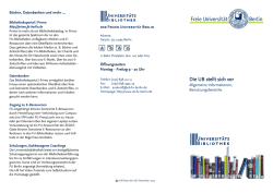 Die UB stellt sich vor - Freie Universit&auml;t Berlin