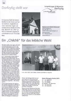 Dorfzytig stellt vor - Restaurant Chilchli