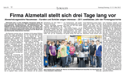 Firma Alzmetall stellt sich drei Tage lang vor
