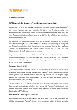 WEFRA stellt für Aspecton® Familien unter Naturschutz