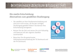 Die zweite Entscheidung: Alternativen zum gew&auml;hlten Studiengang