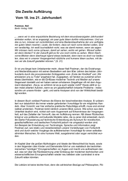 Die Zweite Aufkl&auml;rung Vom 18. ins 21. Jahrhundert