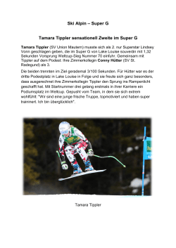 Ski Alpin – Super G Tamara Tippler sensationell Zweite im Super G