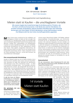 14 Vorteile Mieten statt Kaufen
