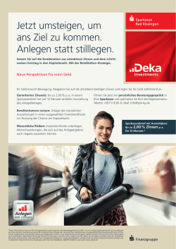 Jetzt umsteigen, um ans Ziel zu kommen. Anlegen statt stilllegen.