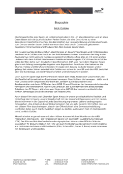 Biographie Nick Golüke - bei Nglow / Film and New Media