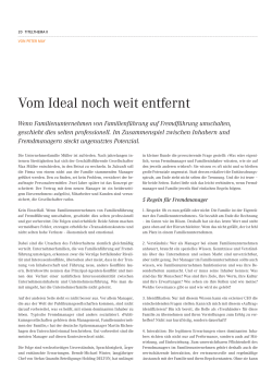 Vom Ideal noch weit entfernt - Peter May Family Business Consulting