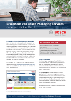 Ersatzteile von Bosch Packaging Services – nur einen Klick entfernt