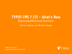 TYPO3 CMS 7 LTS - What`s New - Deprecated