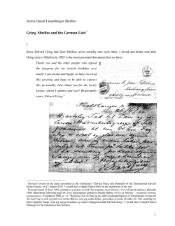 Grieg, Sibelius and the German Lied