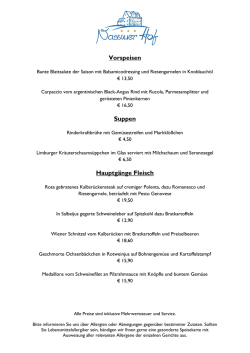 Vorspeisen Suppen Hauptgänge Fleisch
