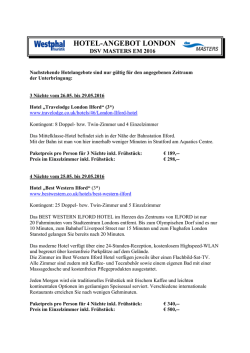 DSV-London Hotelangebot Masters EM 2016