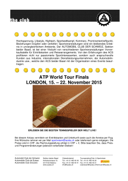 ATP World Tour Finals, London, England