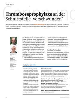 Thromboseprophylaxe an der Schnittstelle verschwunden