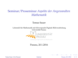 Seminar/Proseminar Aspekte der Angewandten Mathematik