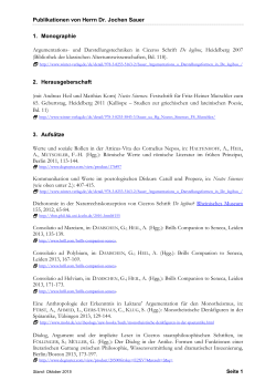 Publikationen von Herrn Dr. Jochen Sauer 1. Monographie
