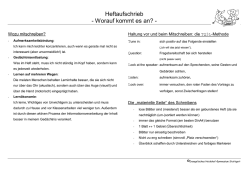 Heftaufschrieb - Worauf kommt es an? -