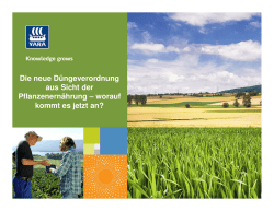 Die neue Düngeverordnung aus Sicht der Pflanzenernährung – worauf