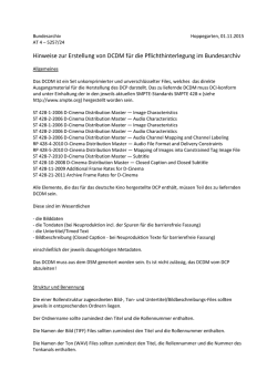 Hinweise zur Erstellung von DCDM f&uuml;r die