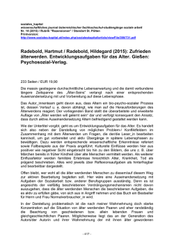 Hartmut Radebold & Hildegard Radebold (2015): Zufrieden