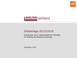 Geldanlage 2015/2016 - Bundesverband deutscher Banken