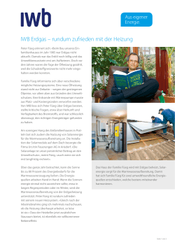 IWB Erdgas &ndash; rundum zufrieden mit der Heizung