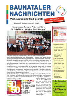Wochenzeitung der Stadt Baunatal Ein ganzes Jahr zur Präsentation: