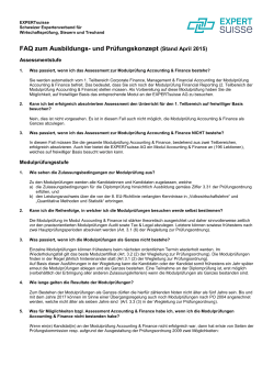 FAQ zum Ausbildungs- und Prüfungskonzept (Stand April 2015)