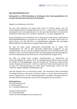Heta Asset Resolution AG | Stellungnahme zu VfGH