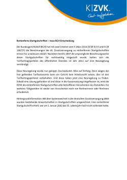 Rentenferne Startgutschriften – neue BGH Entscheidung Der