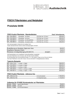 FISCH Filterleisten und Netzkabel Preisliste 04/06