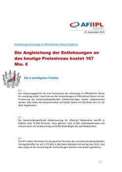 Die Angleichung der Entlohnungen an das heutige - AFI-IPL