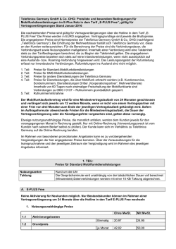 E-Plus Free Preisliste