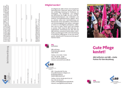 Gute Pflege kostet! - LBB Gewerkschaft f&uuml;r das Gesundheitswesen